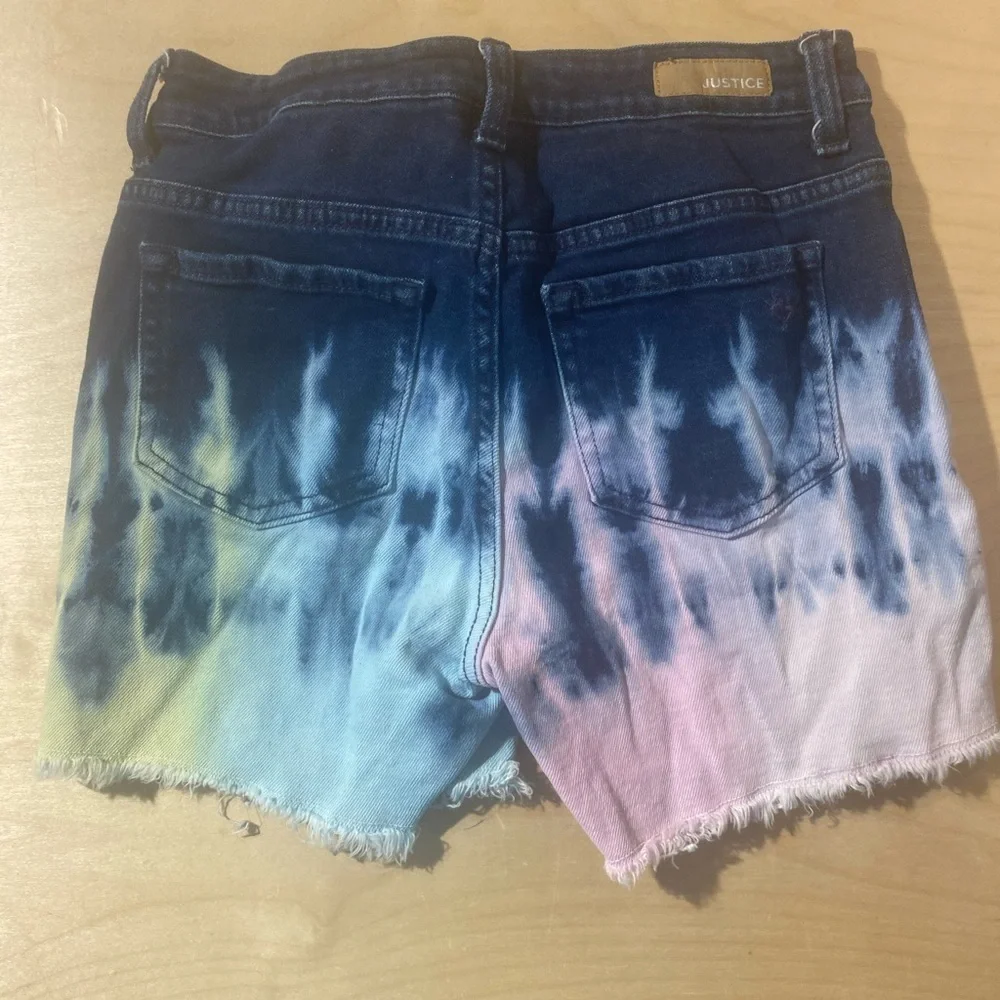 Justice Multicolor Tie-Dye Jean Shorts 16 (GA)